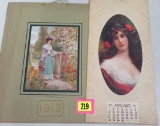 Lot of 2 Antique 1912 Salesman Sample Calendars