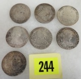 Mexican 8 Reale Early 1800s Group of (7) Rare Coins