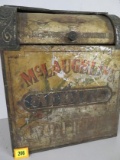 Antique Early 1900s McLaughlin's Coffee General Store Roll Top Coffee Bin