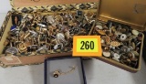 Box of Estate Found Antique & Vintage Gentleman's Jewelry, Includes Cufflinks, Tie Bars and More