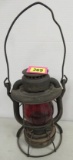 Antique Dietz New York Central Railroad Lantern w/ Ruby Globe