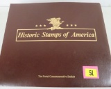 Vintage 1980s Postal Comm. Society Historic Stamps of America Binder