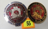 Lot of 2 Meadow Brook Hall Concours d'Elegance Enameled Car Badges