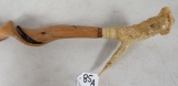 Unusual Twisted Oak Walking Stick with Antler Handle