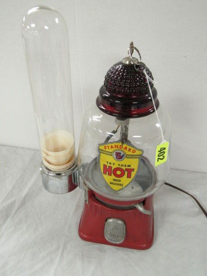 Excellent Antique Standard 5 Cent Hot Nut Machine w/ Cup Dispenser