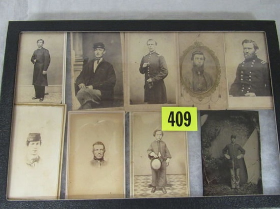 Grouping of 8 Original Civil War CDV Photos and 1 Tintype Photo