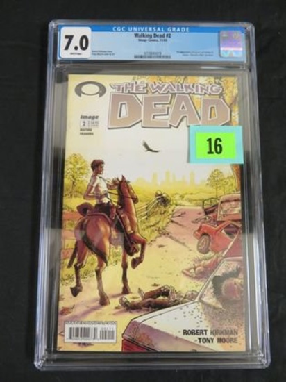 Walking Dead #2 Comic Book CGC Graded 7.0 White Pages