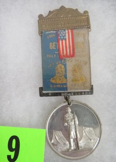 Gettysburg 1913 50th Anniversary Of Famous Civil War Battle Souvineer Medal
