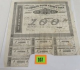 Civil War Confederate CSA $100.00 1863 8% Bond