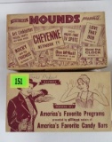 Late 1950s Mounds Candy Bar Boxes w/ TV Show Ads On Them