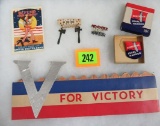 WWII Group of Patriotic Items Inc. V-for Victory Items