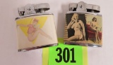 Pair of 1950s Pin-Up /Nude Girl Cigarette Lighters