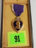 WWII U.S. Army Purple Heart Medal in Original Coffin Box