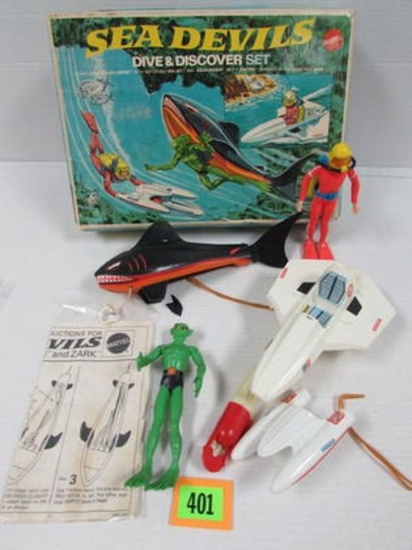 Rare Vintage 1971 Mattel Sea Devils Dive & Discovery Set