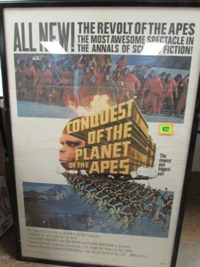 Rare Original 1972 Conquest Of The Planet Of The Apes 1sh Movie Poster