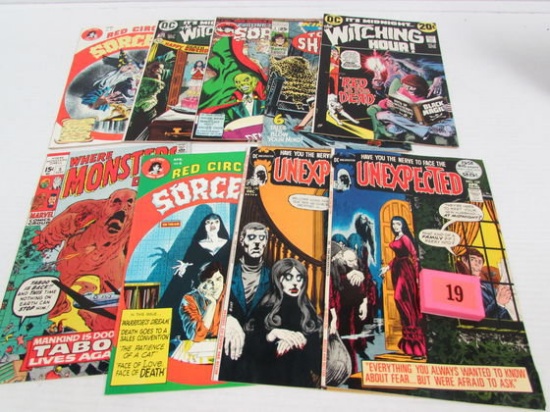 Excellent Bronze Age Lot (9) Horror Marvel, Dc, Red Circle Sorcery