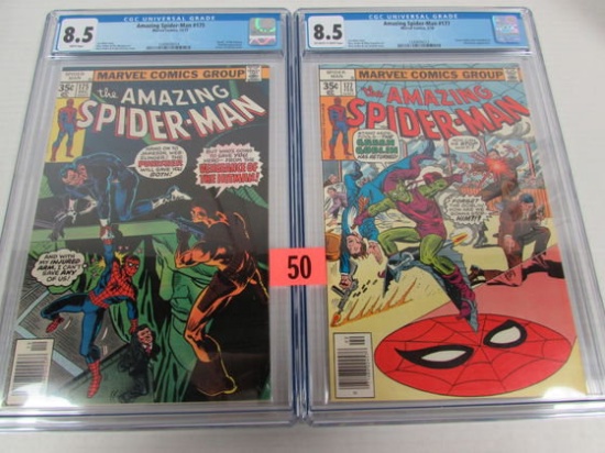 Amazing Spider-man #175 & 177 Cgc Bronze Lot 8.5