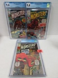 Where Monsters Dwell #2, 3, 4 Early Bronze Age Marvel Lot All Cgc 9.4