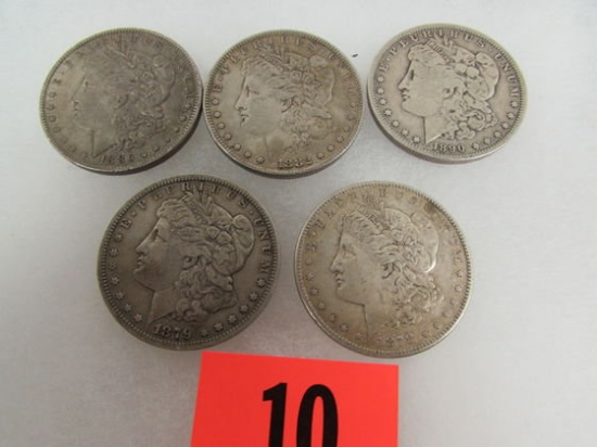 (5) Mixed Date Us Morgan Silver Dollars Lot