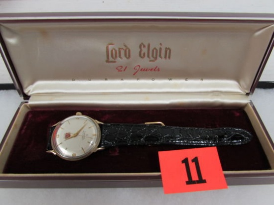 Ca. 1950's Buick Lord Elgin 10k Gold Service Wrist Watch 21 Jewel