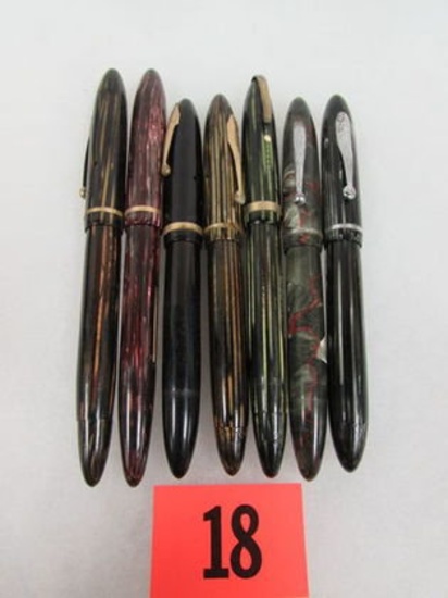 Lot (7) Antique Sheaffer Fountain Pens Art Deco