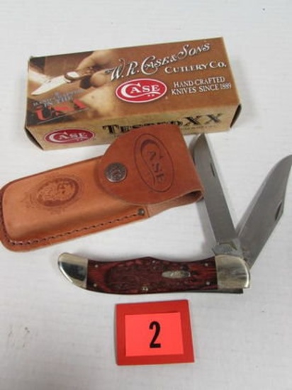 Beautiful Case Xx #6265 2-blade Large Folding Knife In Sheath Mib