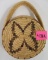 Vintage Papago Indian Woven Wall Pocket With Butterfly Design