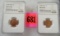 Pair of 1909 VDB Lincoln Cents, Graded MS63 RD