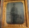 Great Civil War Union Soldier w/ Rifle and Bayonet Tin Type Photograph