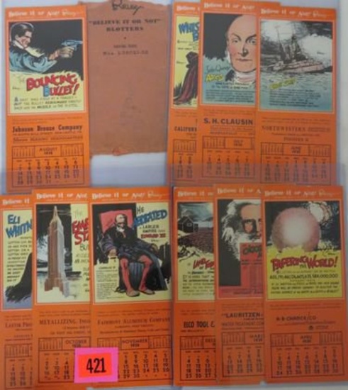 Lot of (10) 1938 Ripley's-Believe It or Not! Advertising Blotters