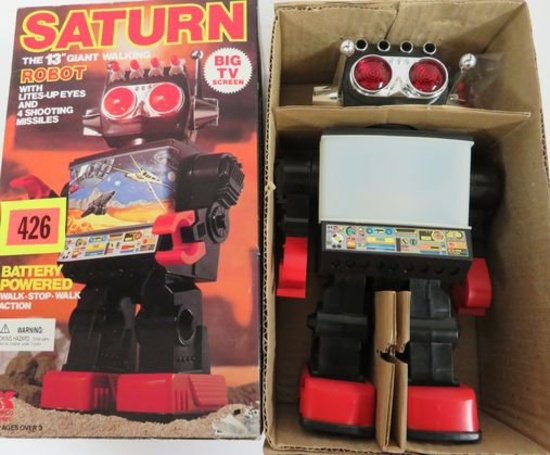 Saturn 13" Battery Op Robot Toy, MIB