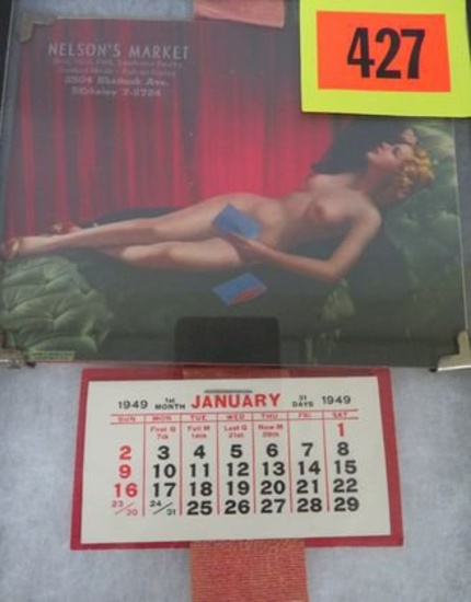 Great! 1949 Nelson's Market Nude Advertising Wall Calendar