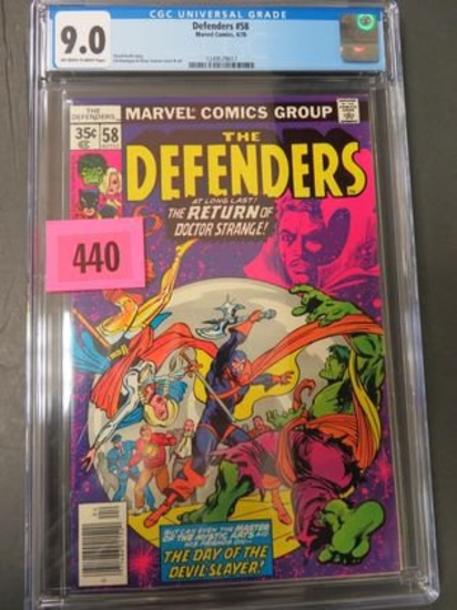 Defenders #58 CGC 9.0 Off White to White Pages