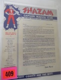 1945 Captain Marvel Lot Inc. Fan Club Letter & WWII era Captain Marvel Fan Club Order Form
