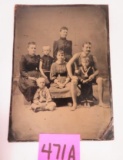 Unusual 1800s Tin Type Photograph od a Family (Father is wearing a Swimsuit)