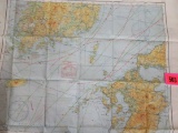 WWII AAF Pilot's Silk Escape Map for NI 51/ NH 52 (Nagasaki and Kagoshima, Japan)