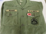 Rare Vietnam War USN OD Fatique Shirt - Sailor in Mobile Photo Unit
