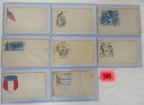 Lot of (8) Original Civil War Union Patriotic Postal Covers / Envelopes
