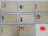 Lot of (8) Original Civil War Union Patriotic Postal Covers / Envelopes