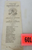 Civil War 1864 Presidential Election Union Ticket Ballot for 