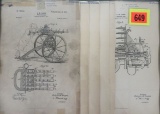 Lot of (6) 1902 Patent Cards for the E.M. Capps Multi-Barrel Machine Gun