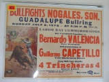 Vintage 1978 Nogales, Mexico Bullfighting Advertising Poster