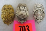 Lot of (3) Vintage Fire / Police Badges