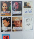 Group of (6) Star Trek Various Signed Trading Cards