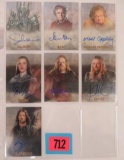Group of 8 Signed, Topps Lord of The Rings Chrome Chase Trading Cards