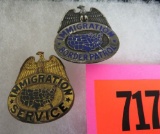 1930s US Immigration Service and Immigration Border Patrol Cap Badges