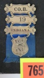 Civil War Veterans Ladder Badge for Co. B of the 19th Indiana Vol. Infantry