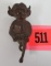 Excellent Antique Gremlin Brass Door Knocker