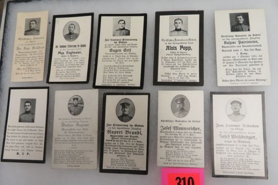 Collection of 10 WWI German Death Notices