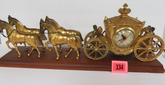 Vintage United Horse and Carriage Mantle Clock